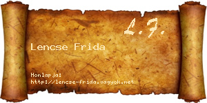 Lencse Frida névjegykártya